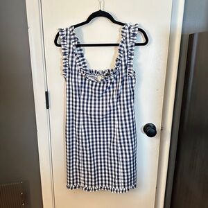 J crew blue gingham dress